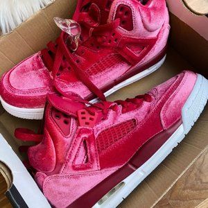 Nike Pink Velvet Jordan Spizike Sneaker Gs